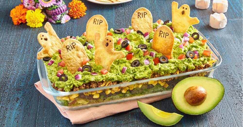 ハロウィーン風 墓場のタコディップ